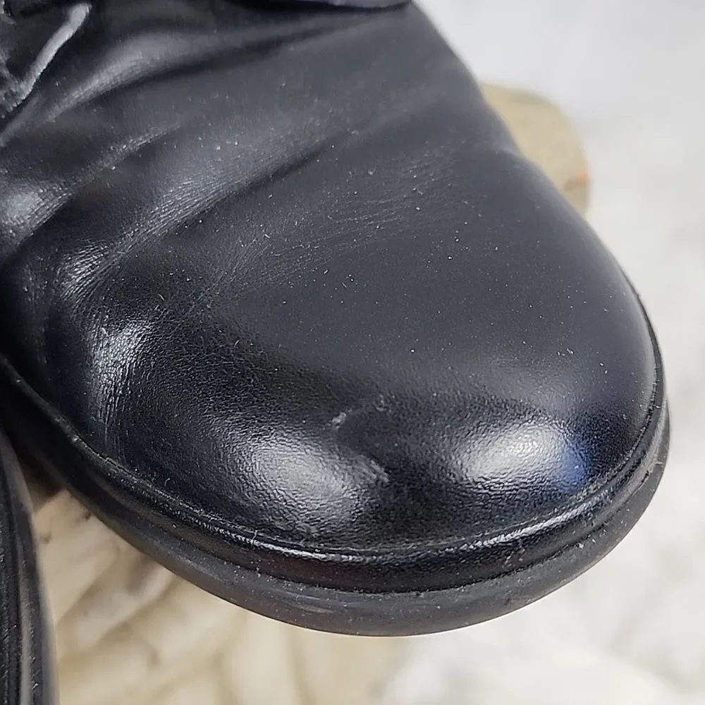 Easy Spirit Black Lace up Loafers Size 7 B/2A Leather Upper